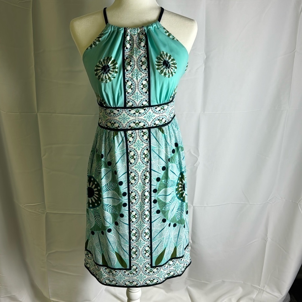 London Times geometrical flowered midi dress sz 2‎